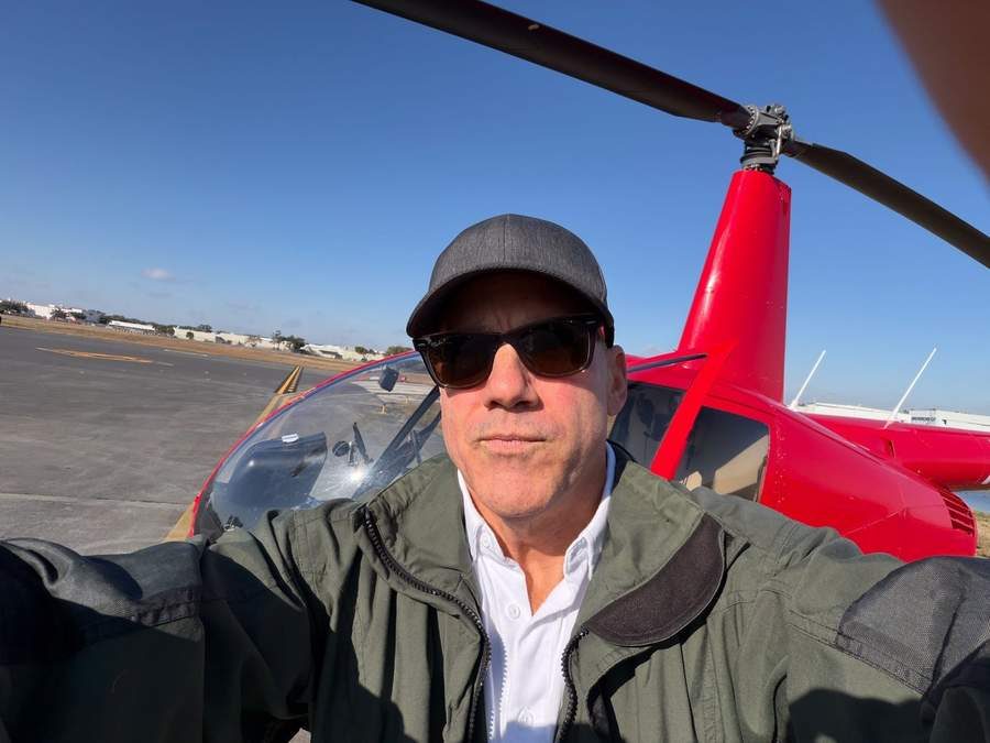 In the helicopter cockpit