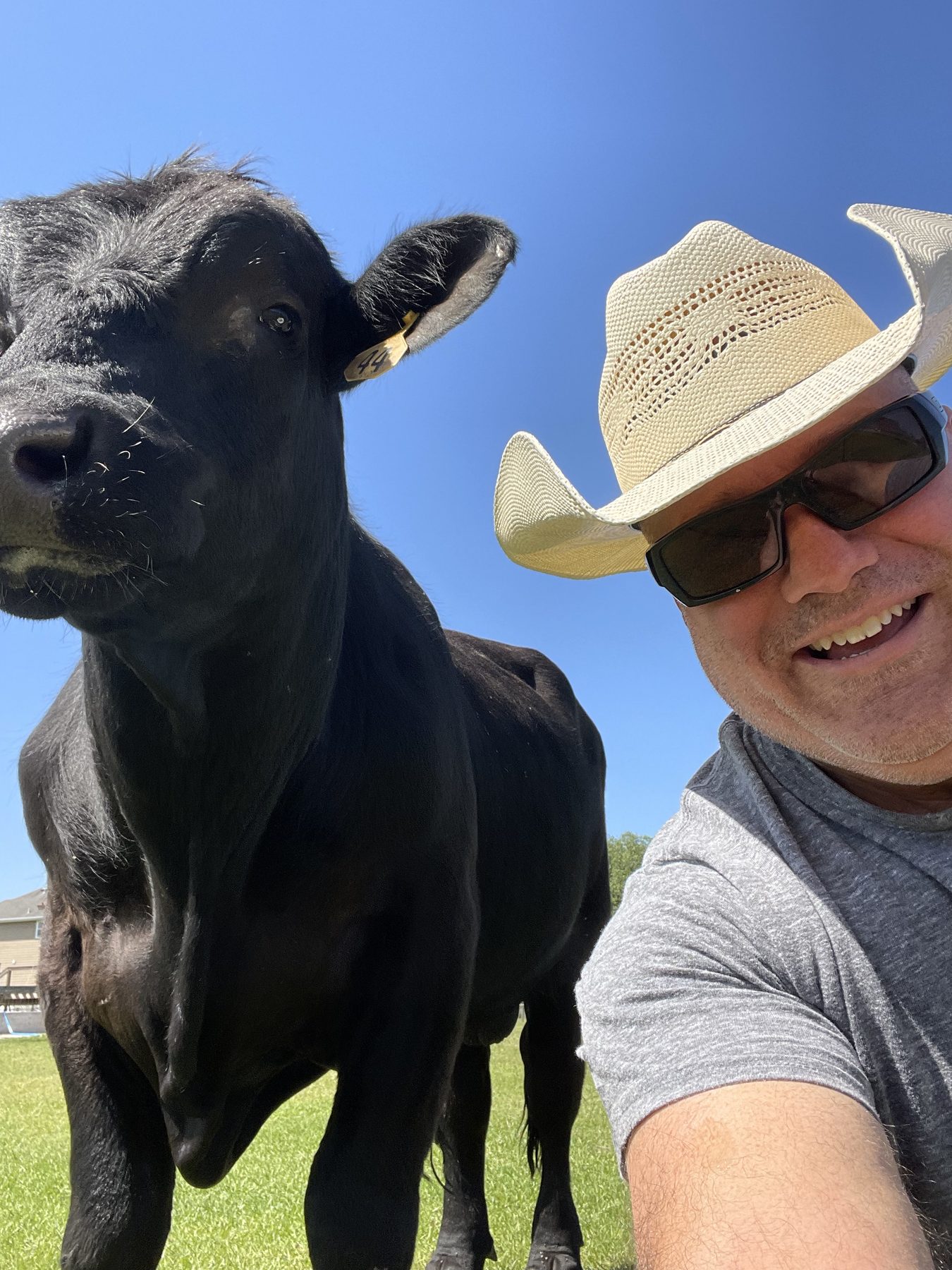 On our St. Cloud acreage with one of our calves